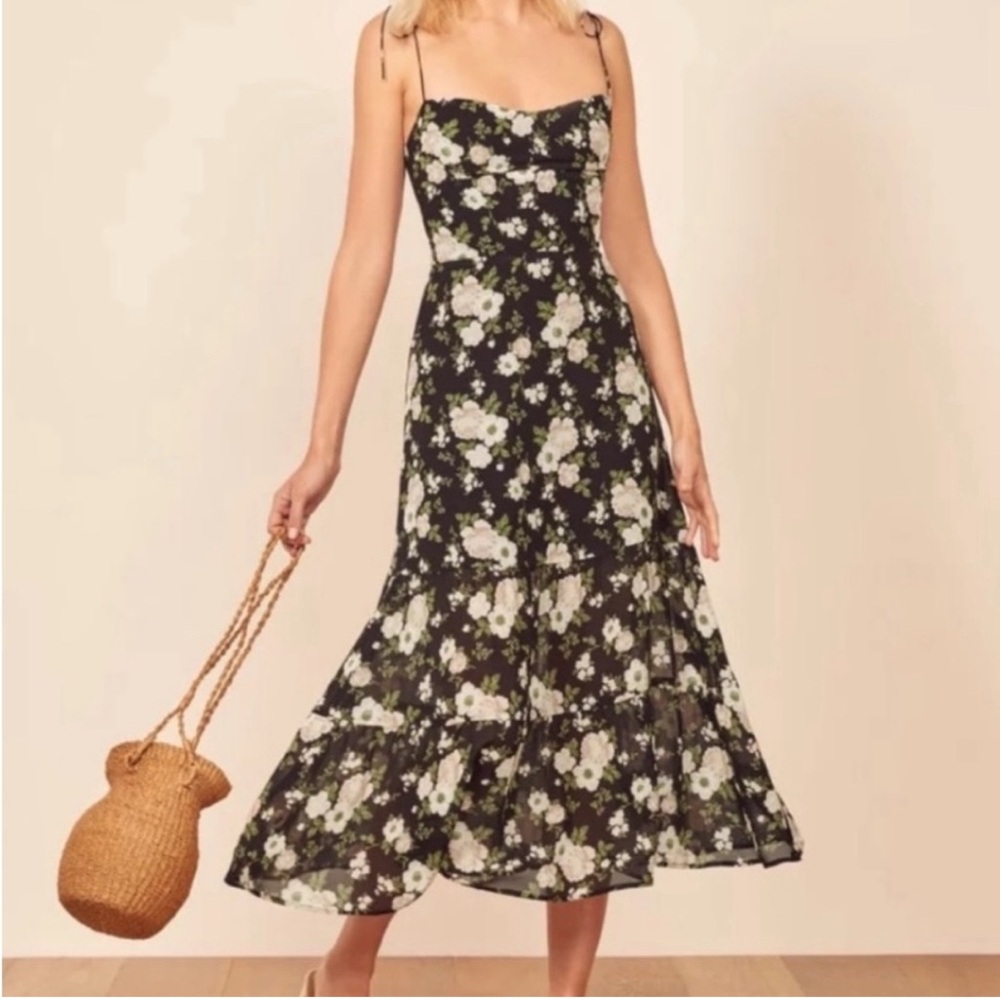 REFORMATION Emmie Midi Dress Elizabeth Print Sz 8
